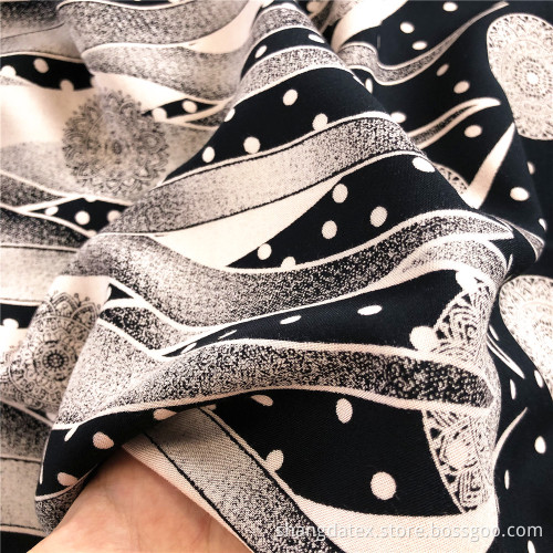 Fibranne 30S Black Discharge One Color Printed Fabrics